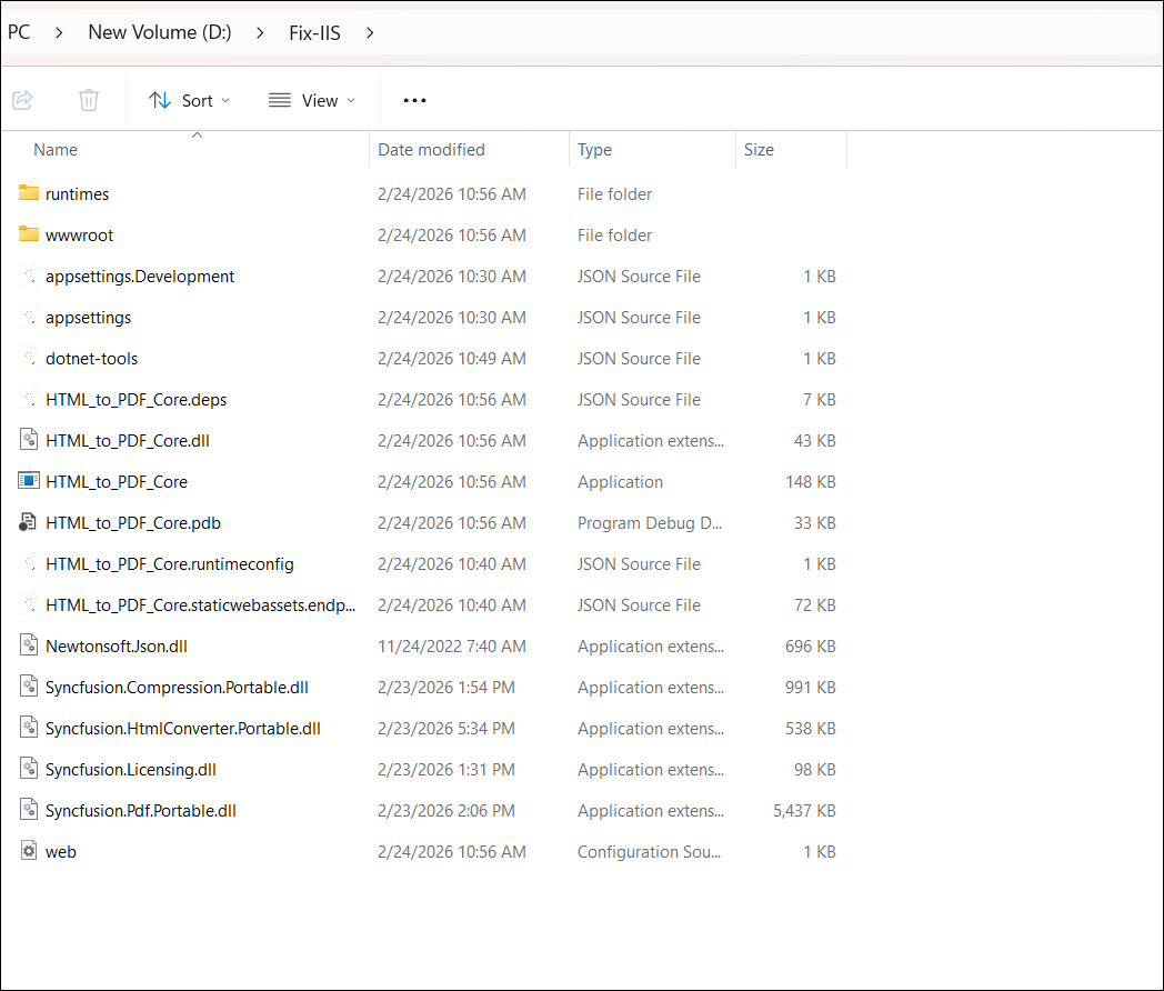 IIS Local Folder Path