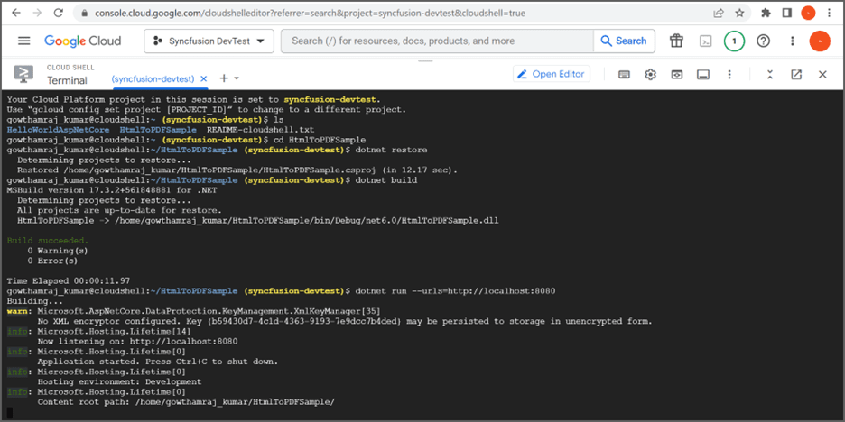 Run Application