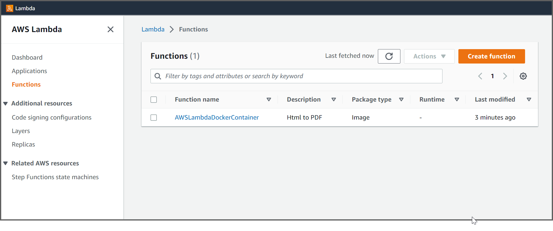 Convert HTMLToPDF AWS Lambda Step9