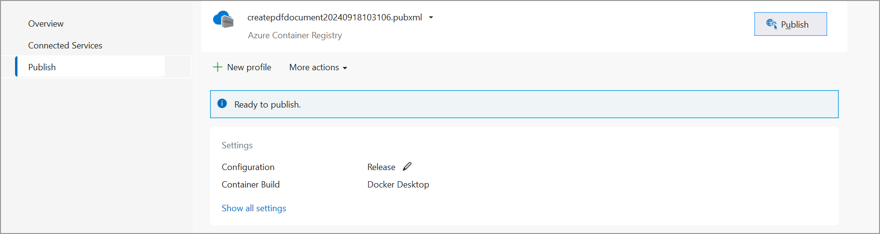 Click the Publish button