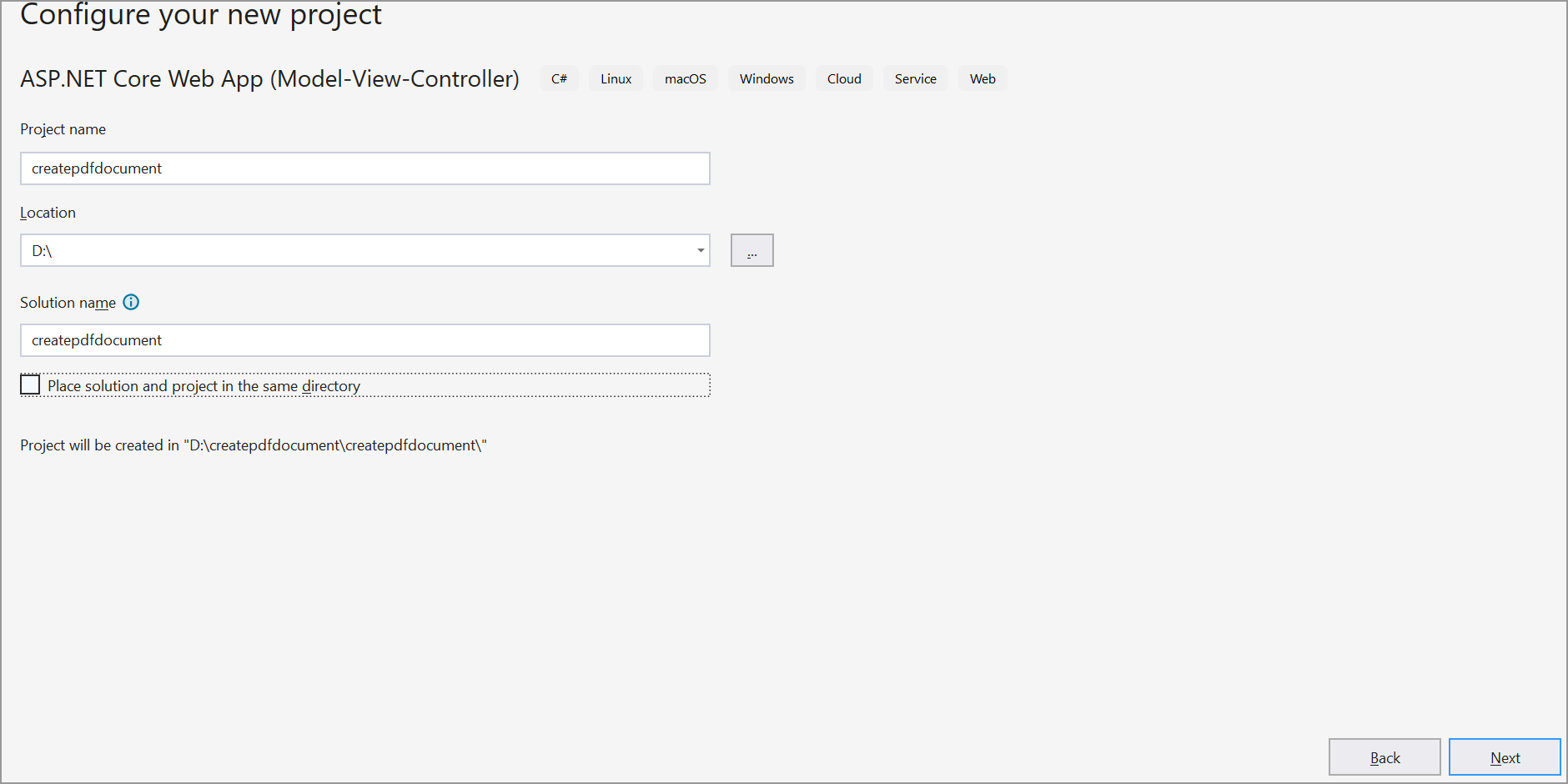 Configure your new project