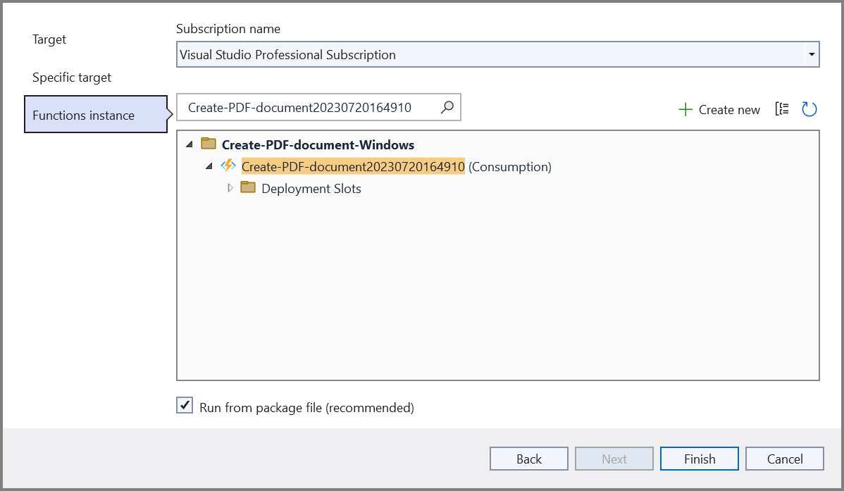 Creating app service