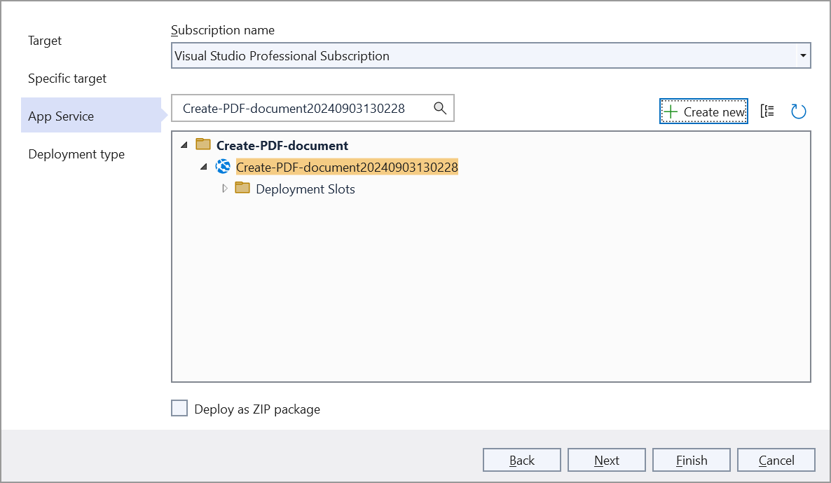 Click the finish button