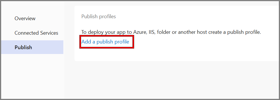 Add a publish profile