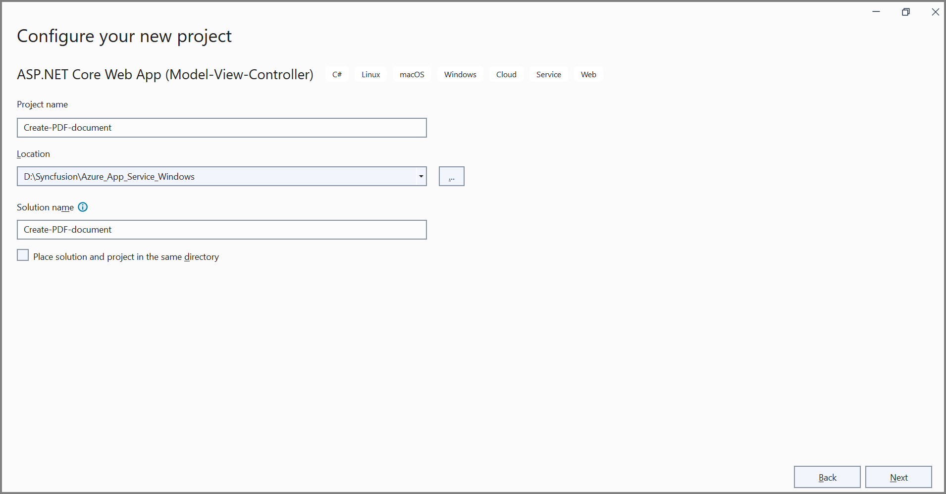 Configure your new project
