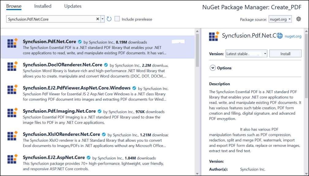 NET Core NuGet package