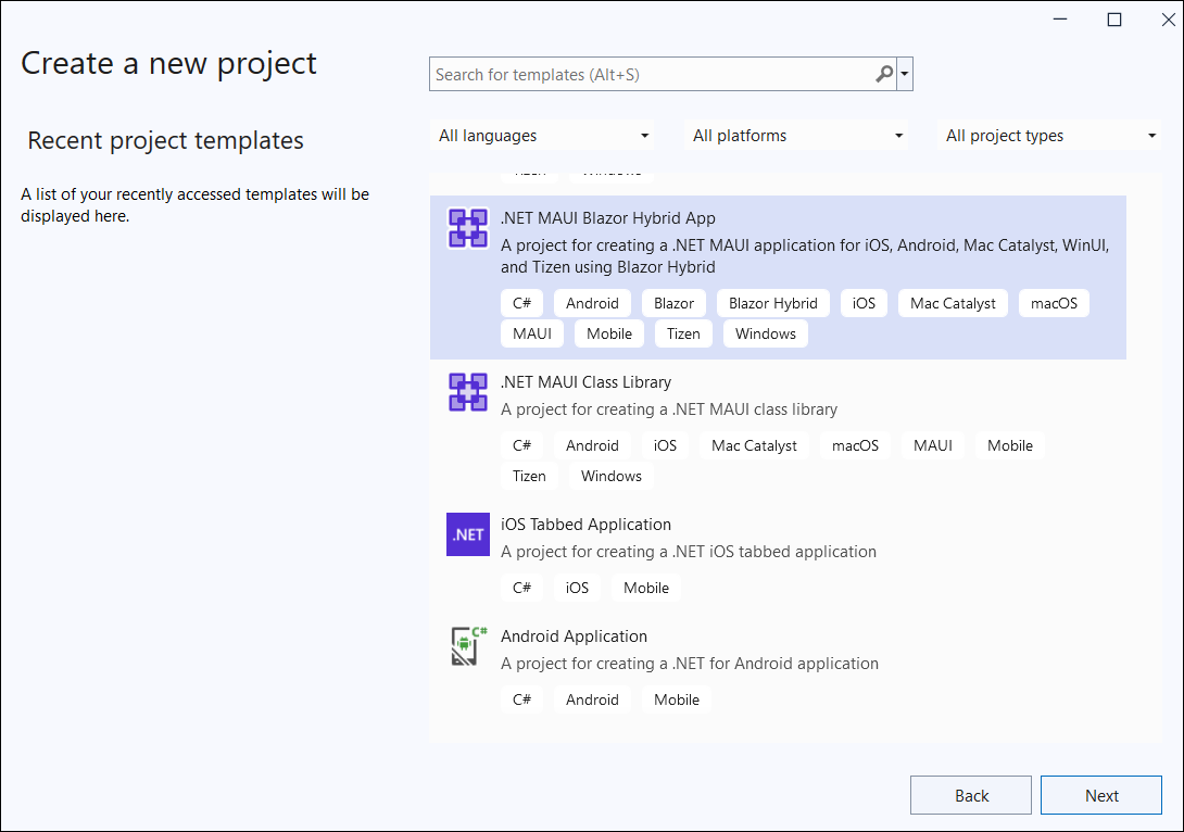 Blazor client project creation step1