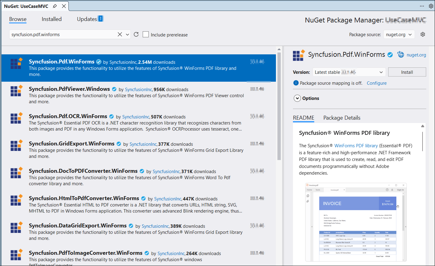 Windows Forms PDF NuGet package