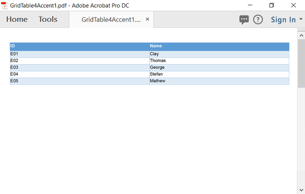 GridTable4Accent1 image