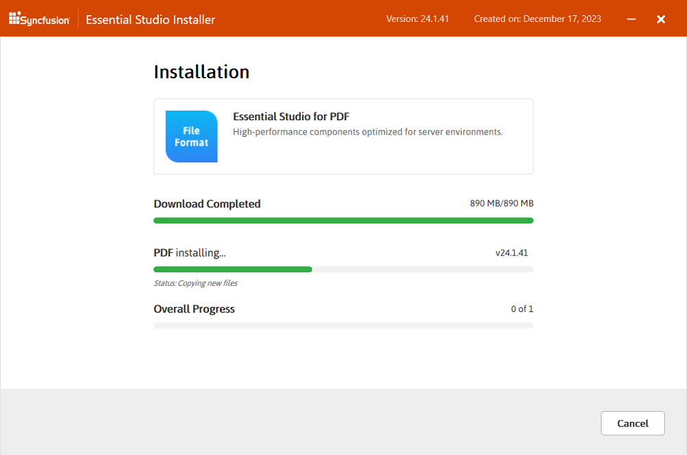 Download and Installation progress install