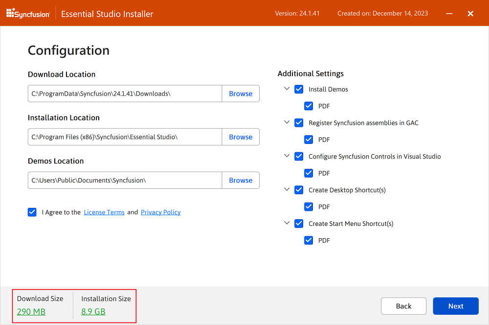 Install and samples location install/uninstall