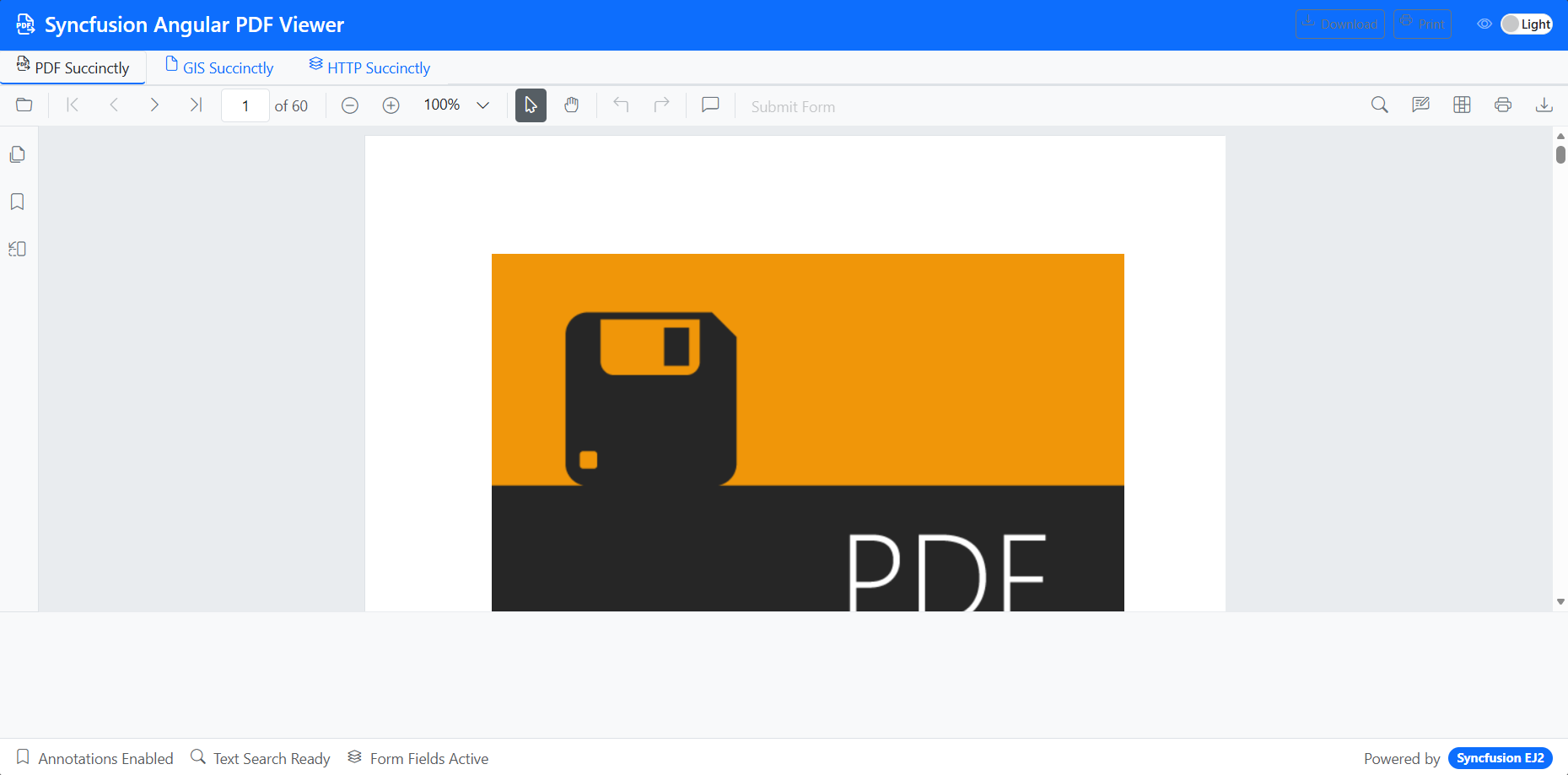PDF Viewer in tabs generated by component tool