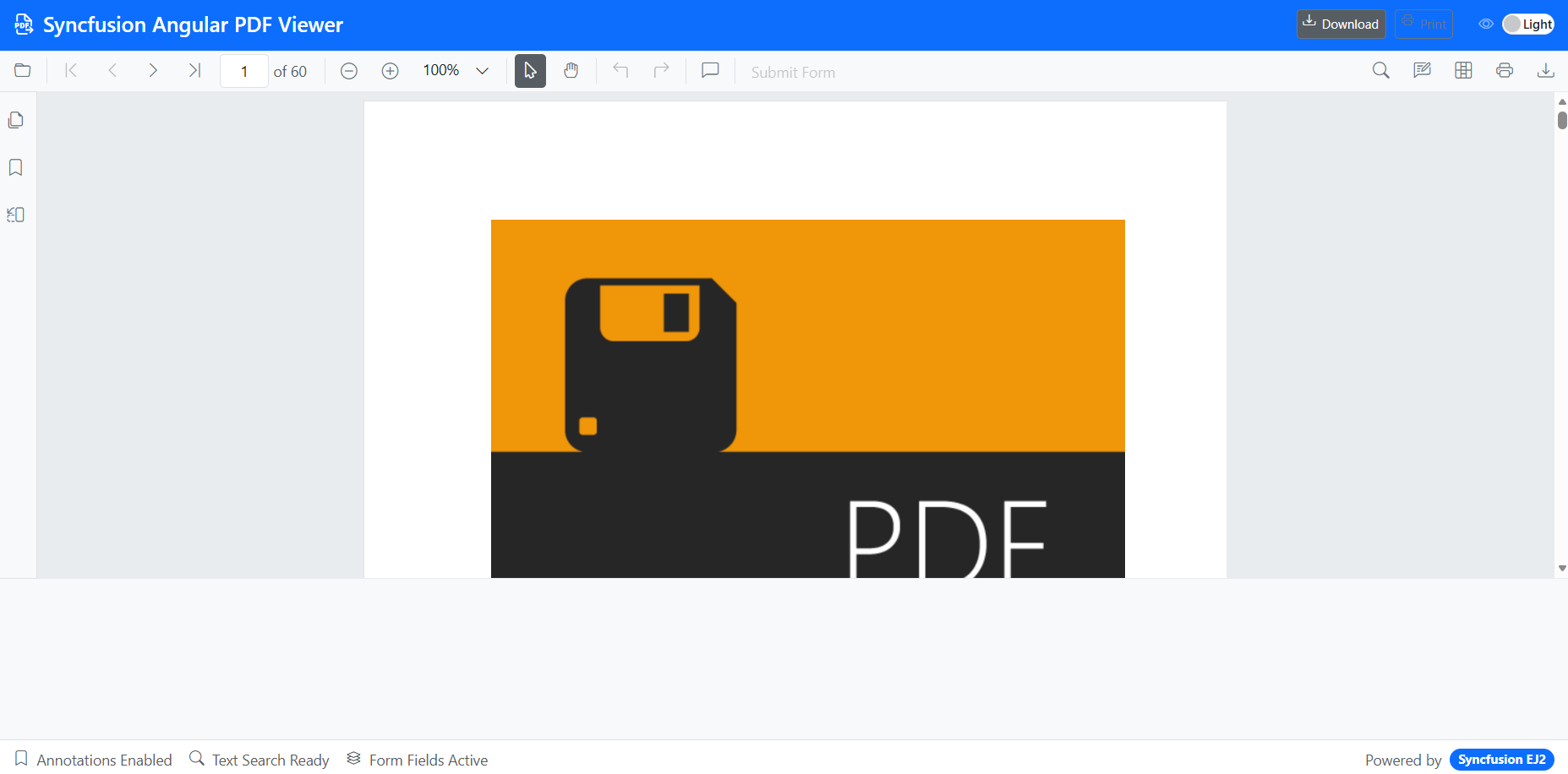 PDF Viewer generated by UI builder tool
