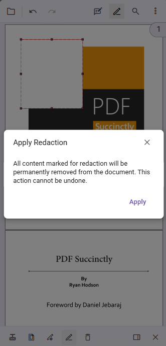 Apply Redaction Dialog