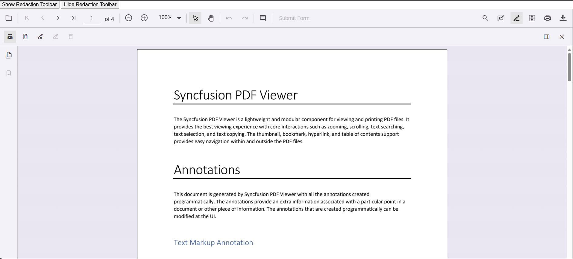 Programmatically show the Redaction toolbar