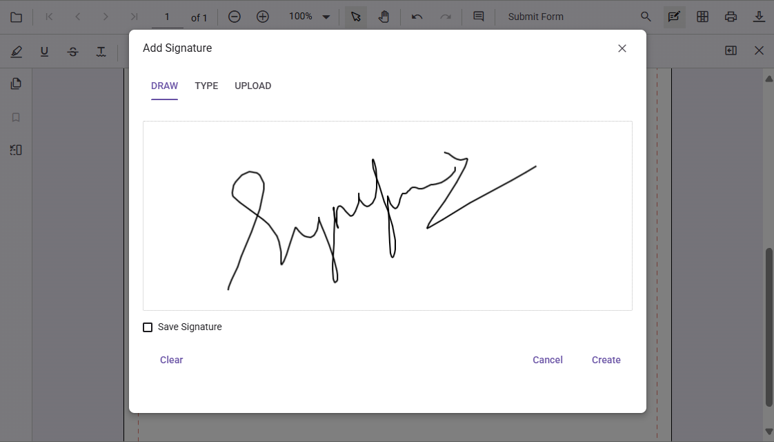 Displaying signature panel in ASP.NET Core PdfViewer