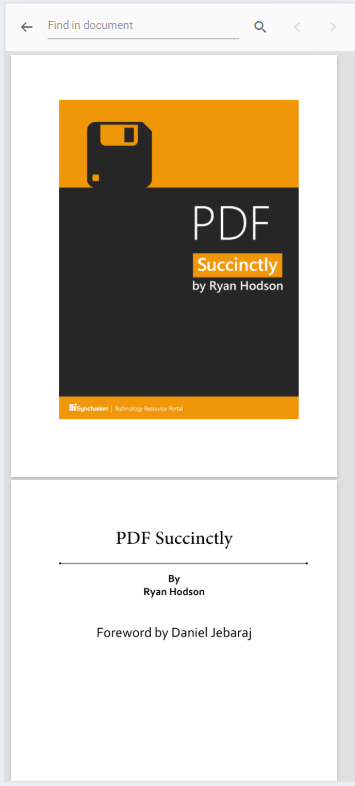 Search bar for finding text within a PDF