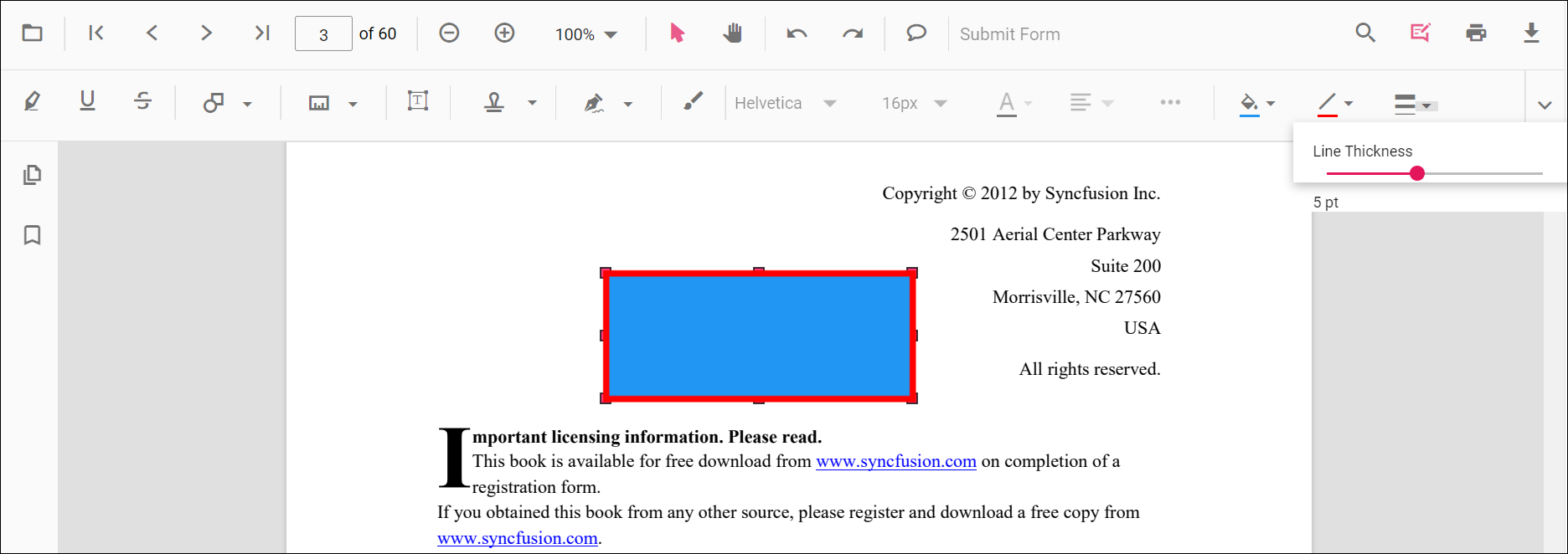 Edit thickness for shapes