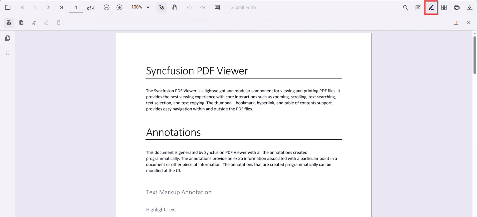 Enable redaction toolbar