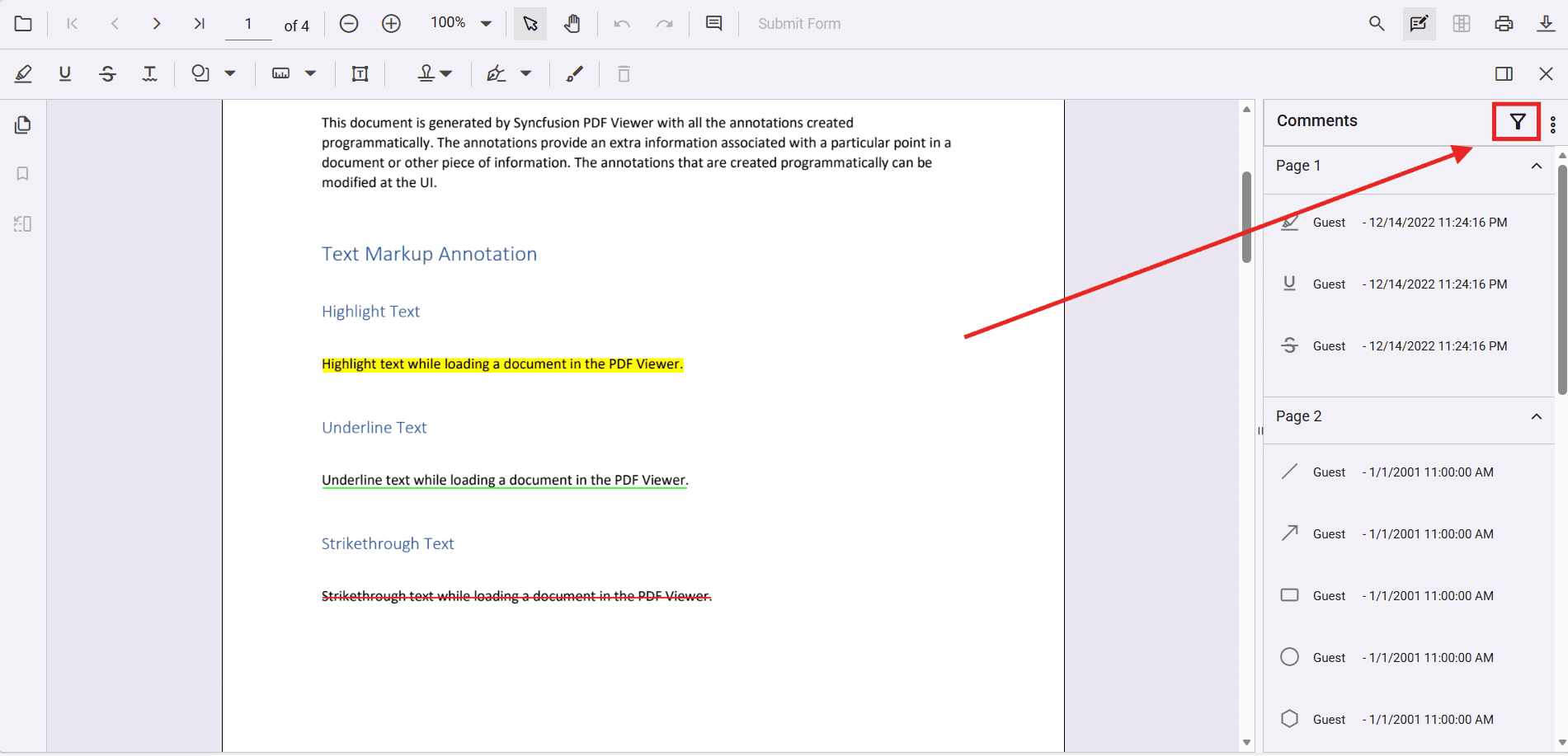 Annotation Comment Filter