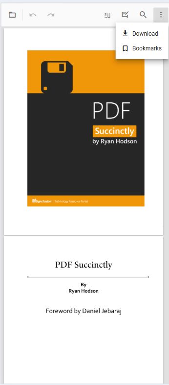 More options menu showing additional actions like download and bookmark