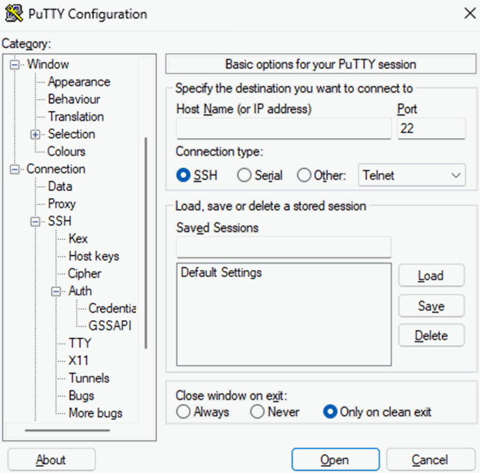 putty-session-login