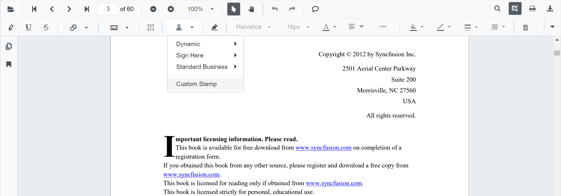 Custom Stamp in Blazor SfPdfViewer