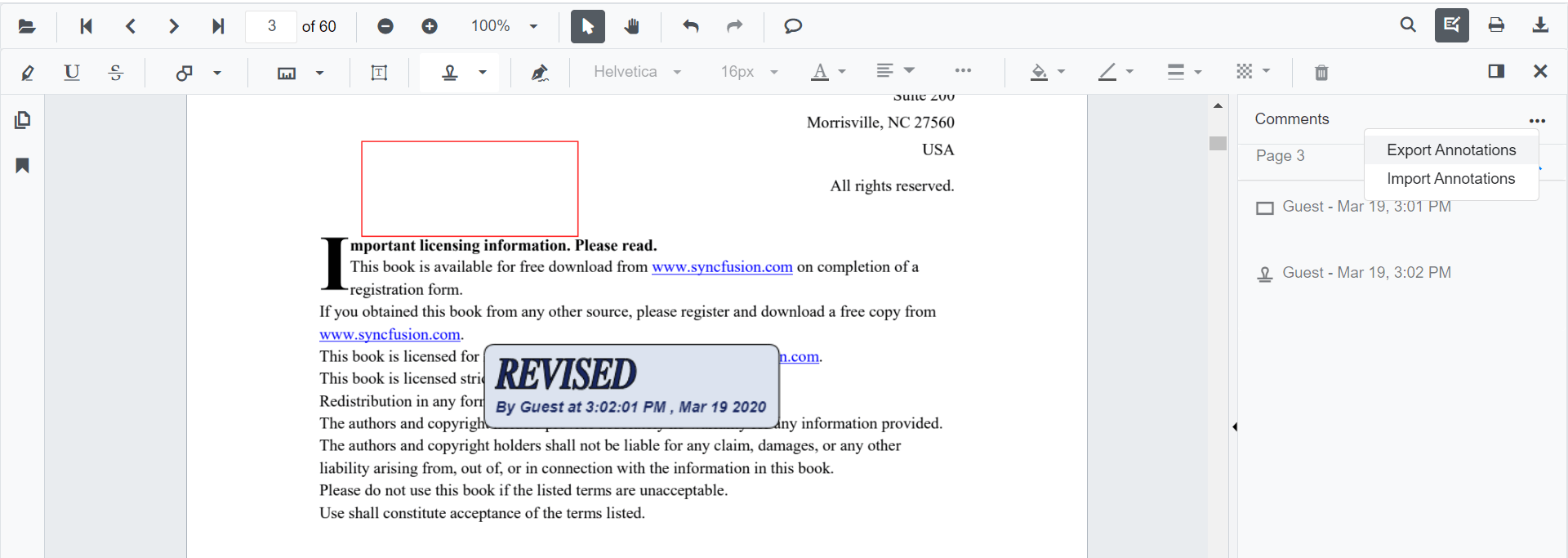 Exporting Annotation in Blazor SfPdfViewer