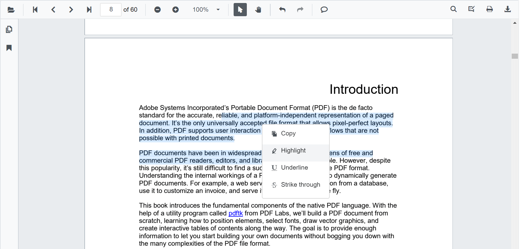Highlighting Context in Blazor SfPdfViewer