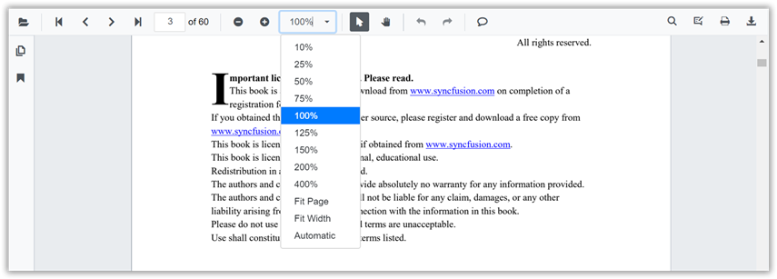 Magnification in Blazor PDFViewer
