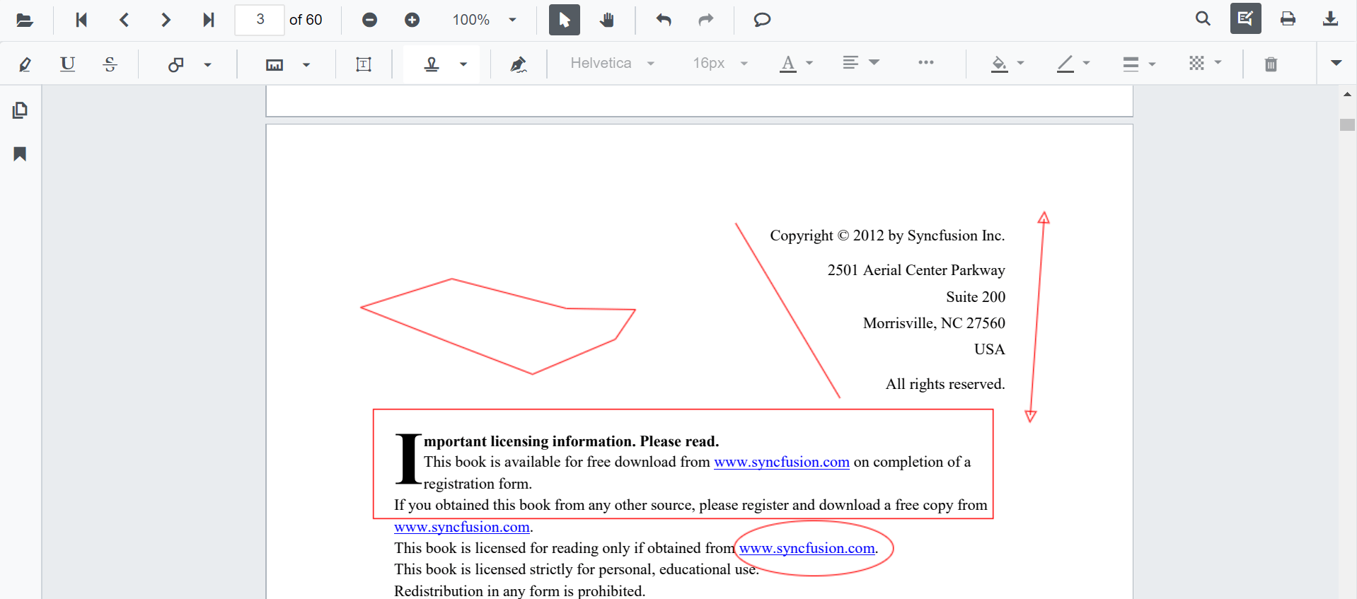 Shape Annotation in Blazor SfPdfViewer