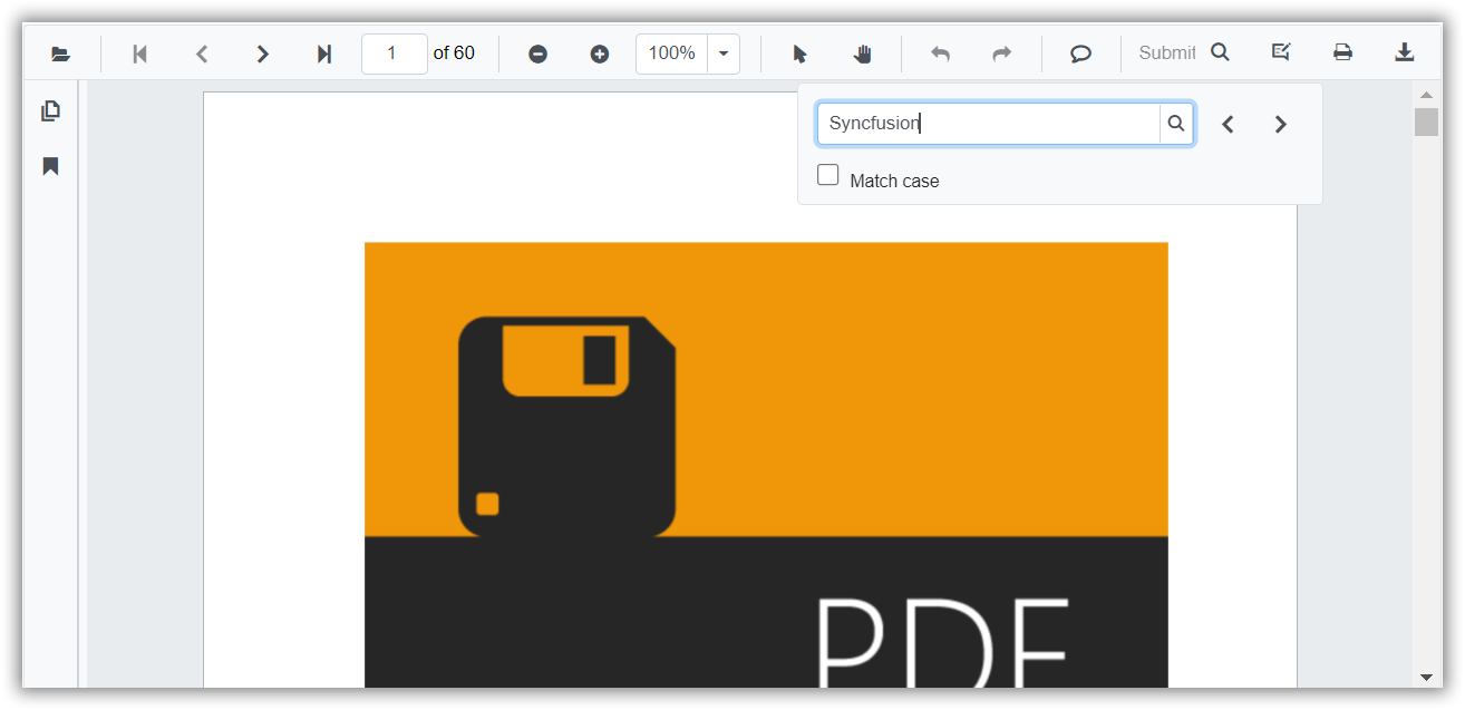 Text Search in Blazor SfPdfViewer