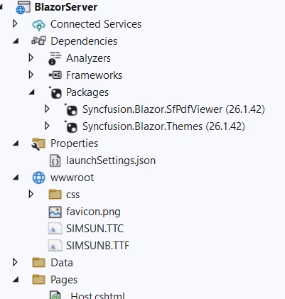 Custom font files in wwwroot for Blazor SfPdfViewer