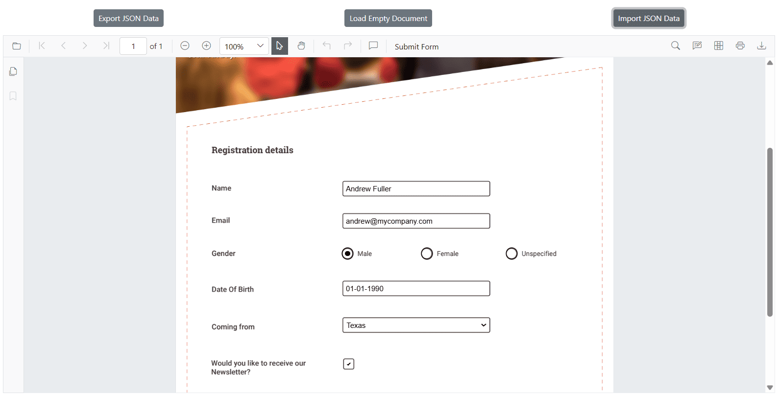 Export and Import JSON Format