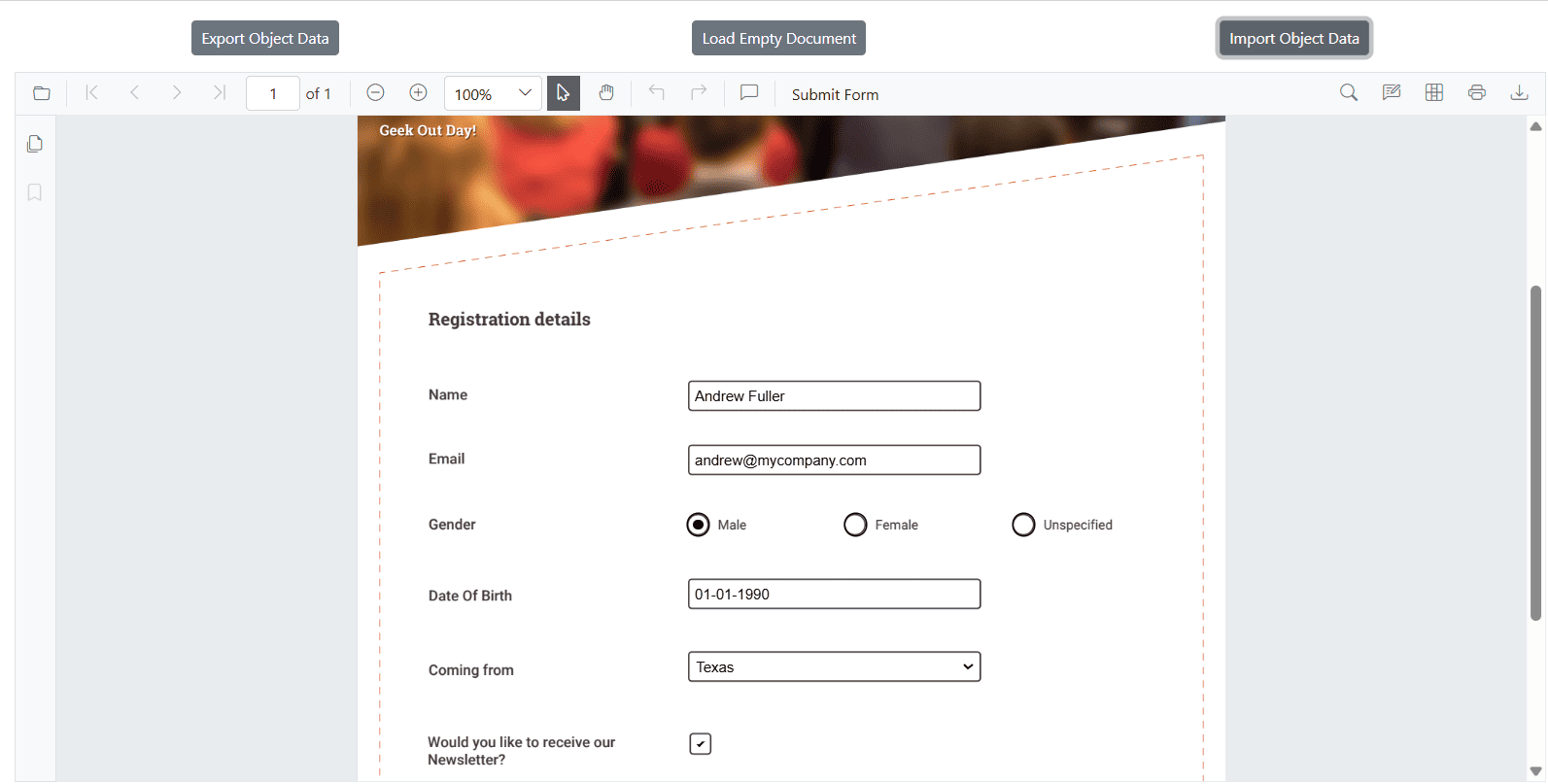 Export and Import Object Format