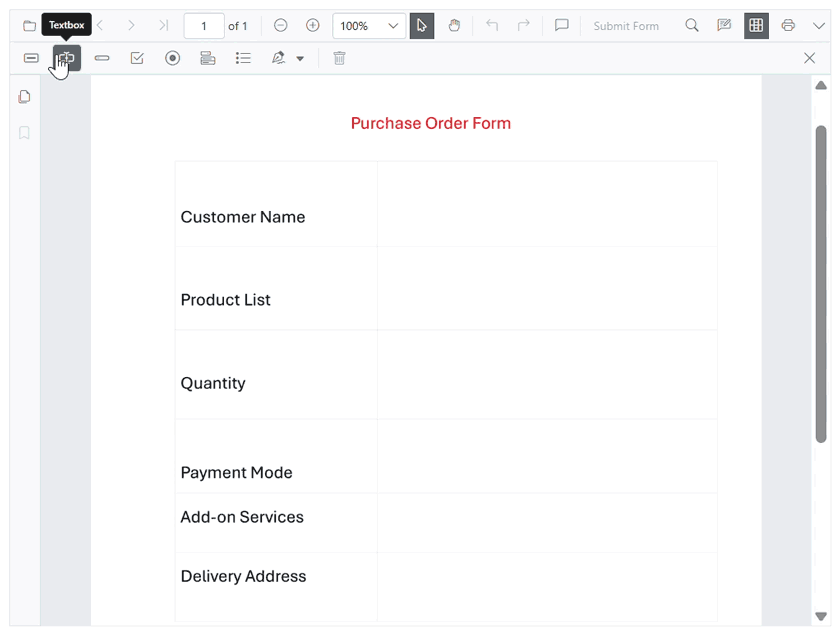 Form Designer Feature