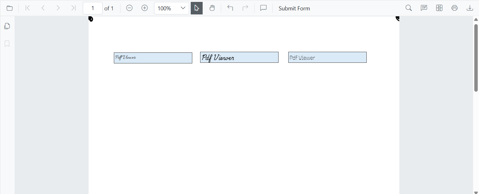 Custom Font Support for Form Fields in Blazor SfPdfViewer