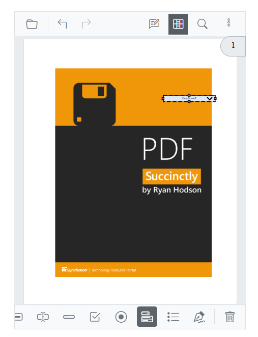 Dropdown field added in Blazor SfPdfViewer