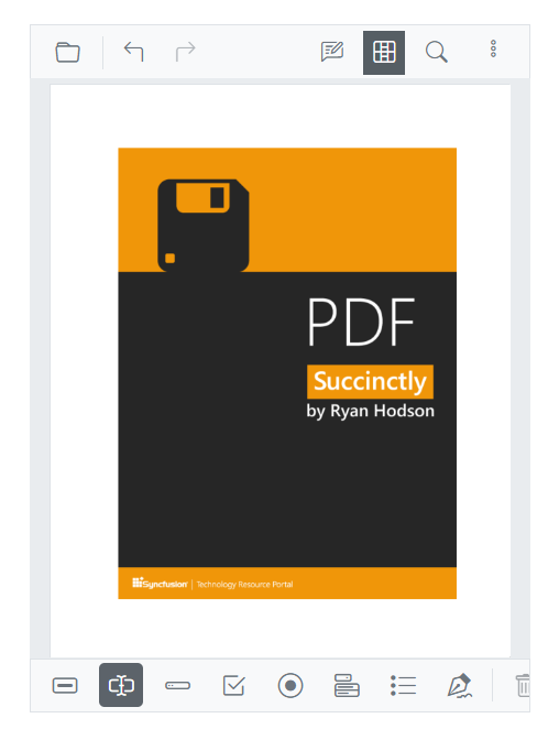 Tap Text Box icon in Blazor SfPdfViewer