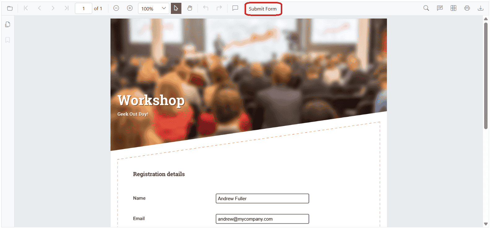 Export form data using the Submit button
