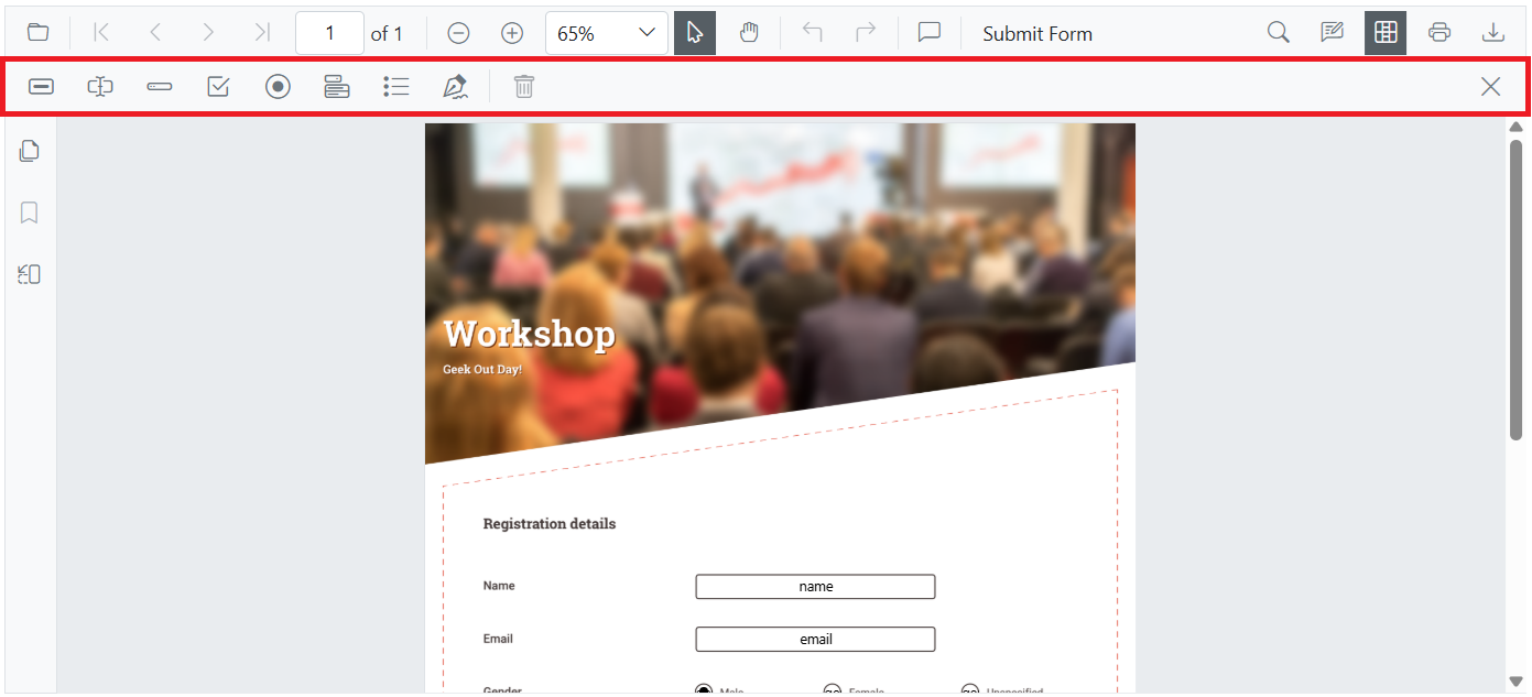 Form Designer in Blazor SfPdfViewer