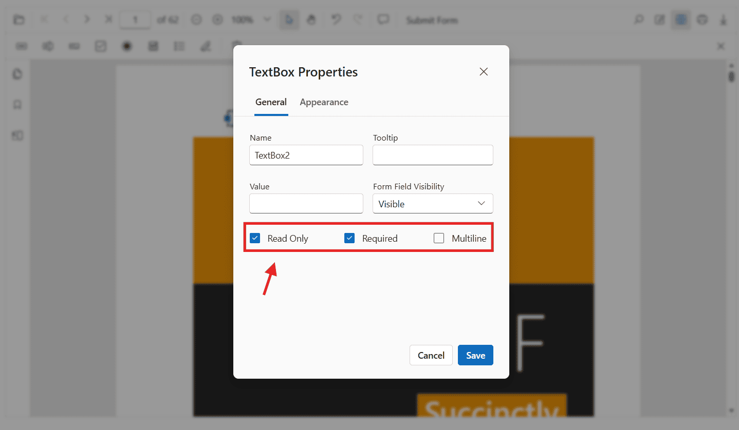 Applying form field flags using the UI
