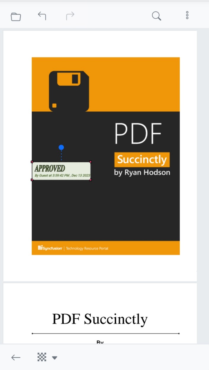 Place the selected stamp in Blazor SfPdfViewer
