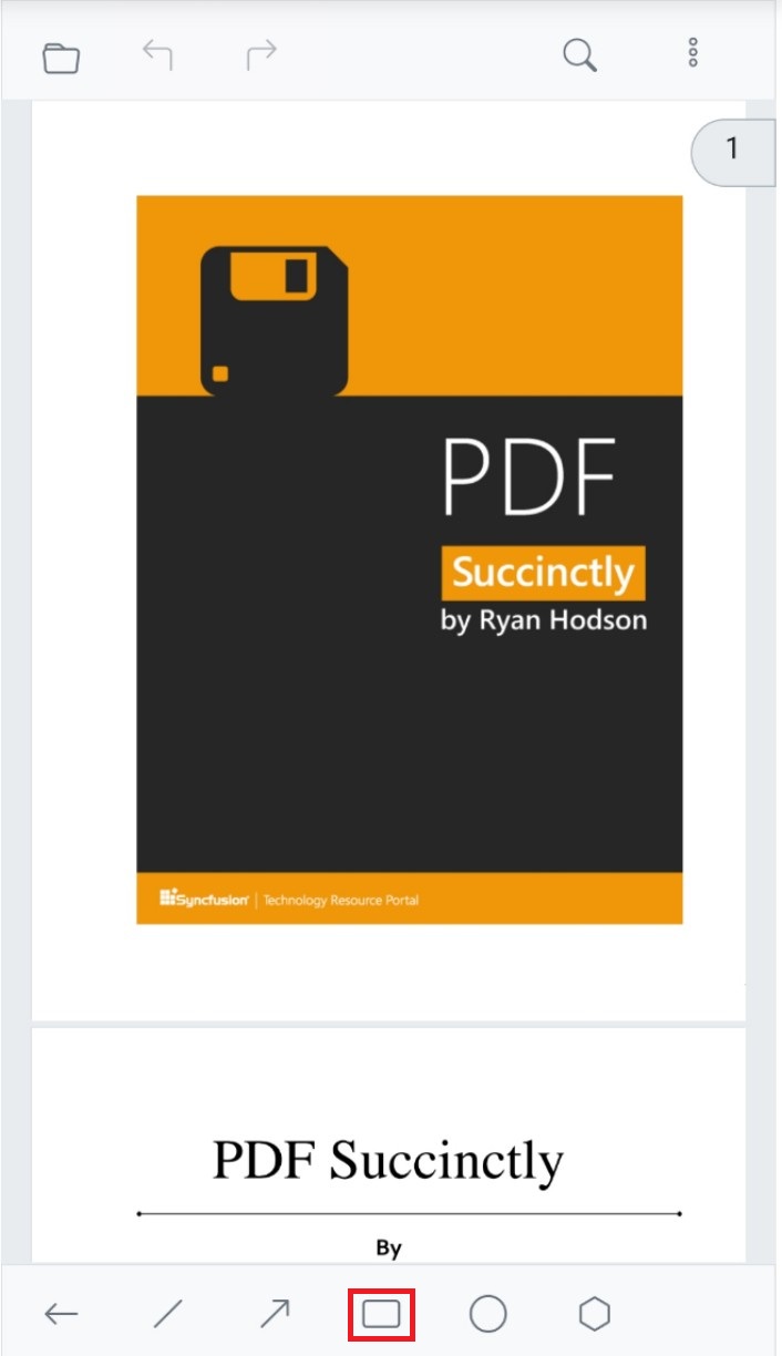 Open the shape annotations menu in Blazor SfPdfViewer