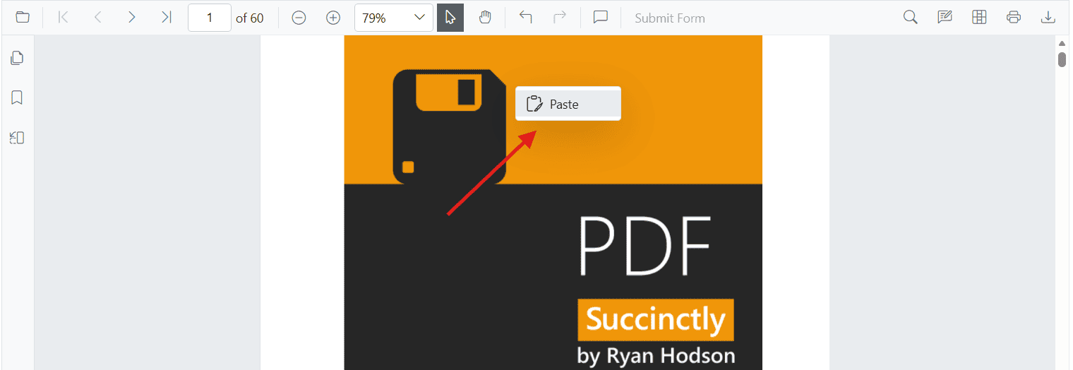 context menu on empty space