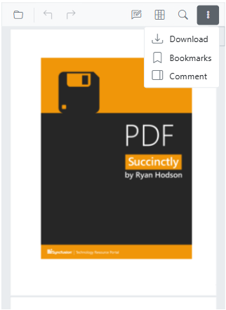 More options menu showing additional actions like download and bookmark