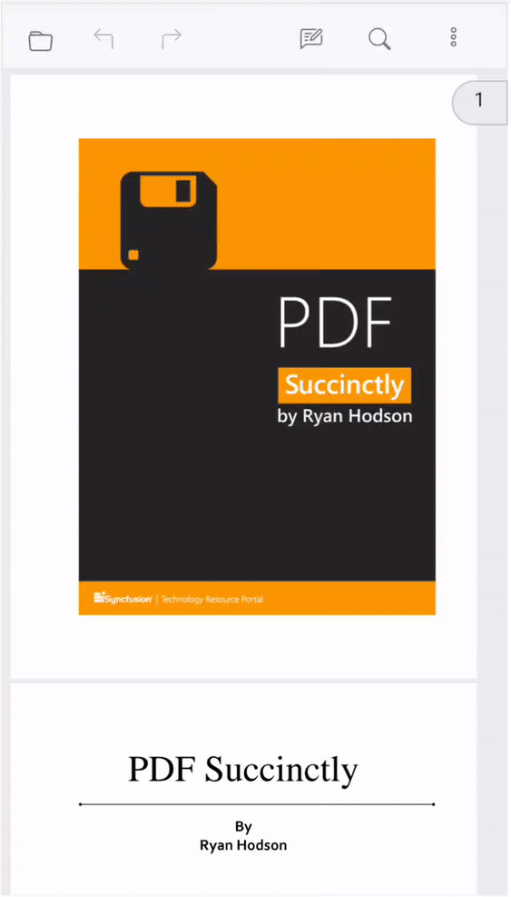 Mobile Annotation Toolbar in Blazor SfPdfViewer