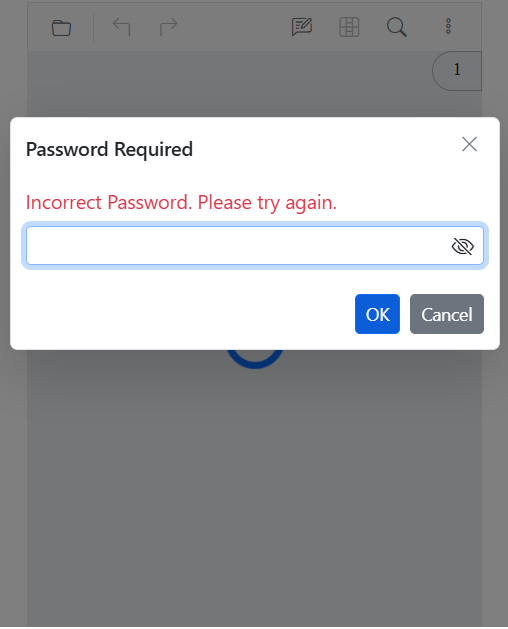 Blazor PDF Viewer mobile password error