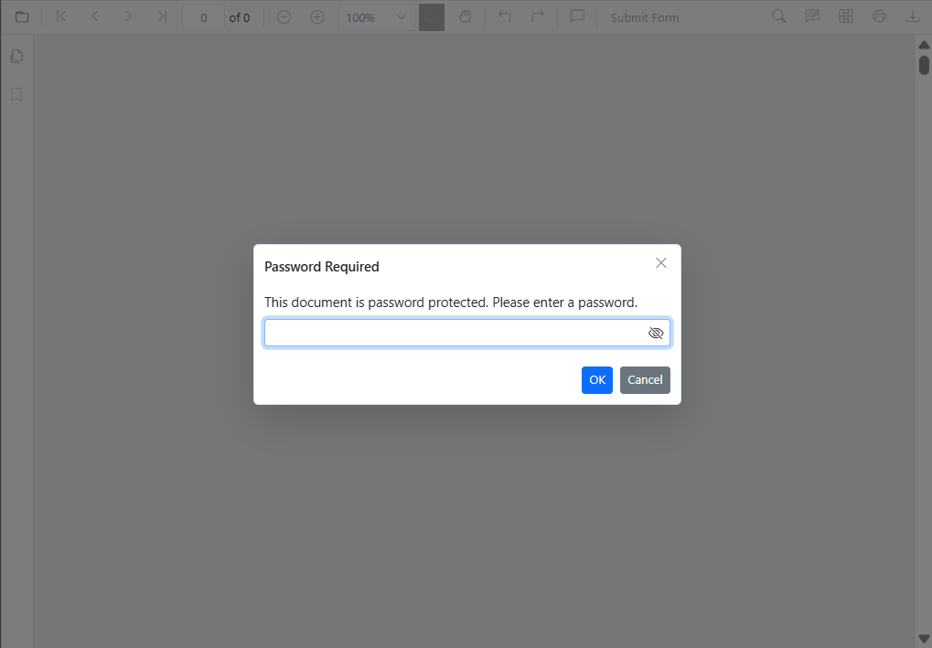 Blazor PDF Viewer desktop password prompt