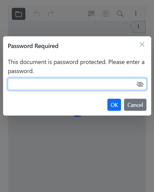 Blazor PDF Viewer mobile password prompt